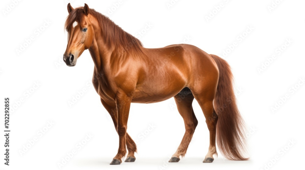 Obraz premium chestnut horse isolated on white background