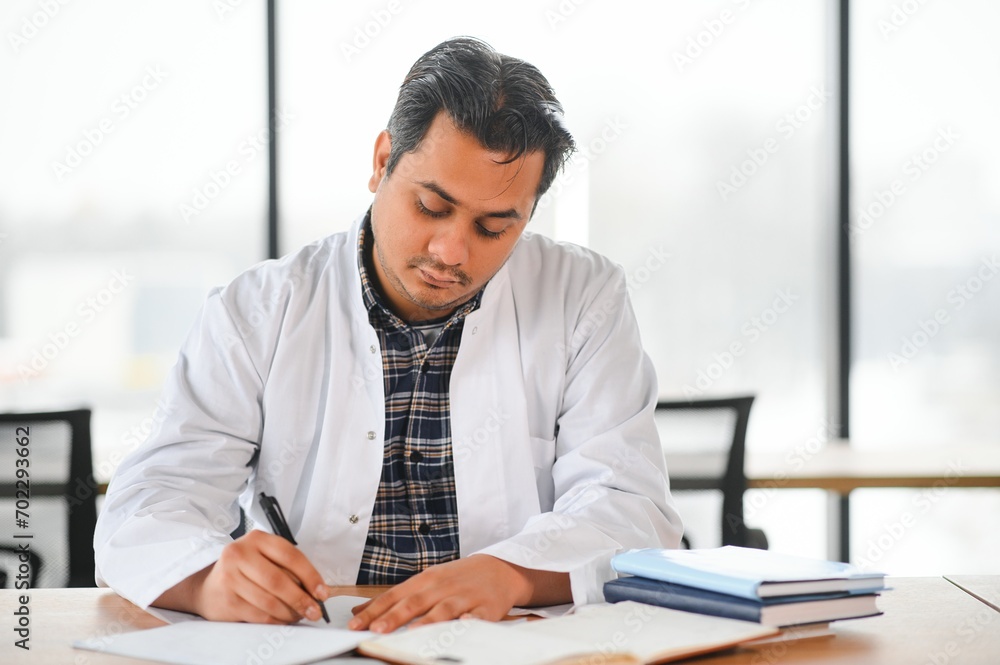 Portrait of a young doctor student studying Portrait of a young doctor student studying