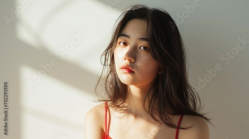 beautyful korean girl model, cosmetic model photo