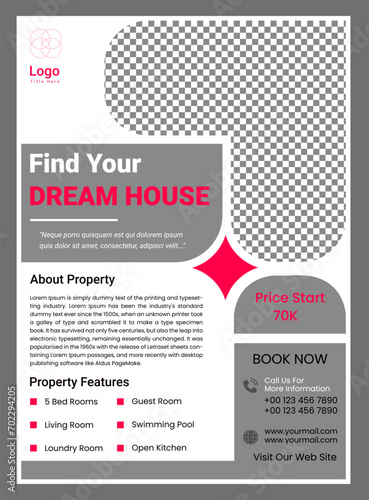 Real estate house property design and banner template