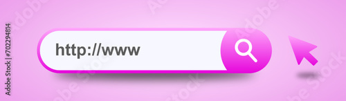 Address and navigation bar icon. business concept search www http pictogram. 3d concept illustration.