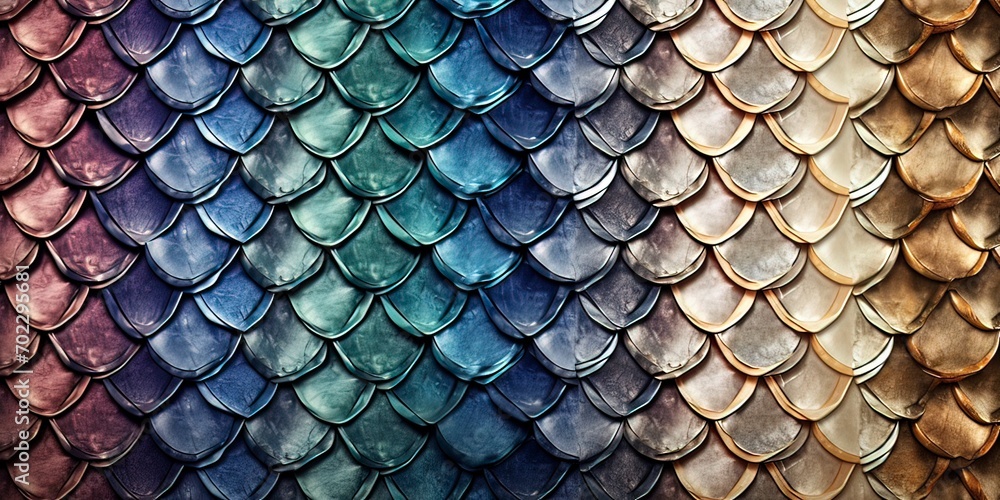 Obraz premium Fish scale , skin texture background of fish, dragon, reptile, snake