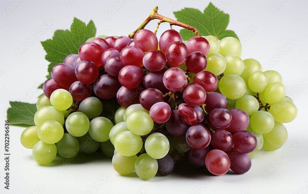 group of grapes color isolated on white background