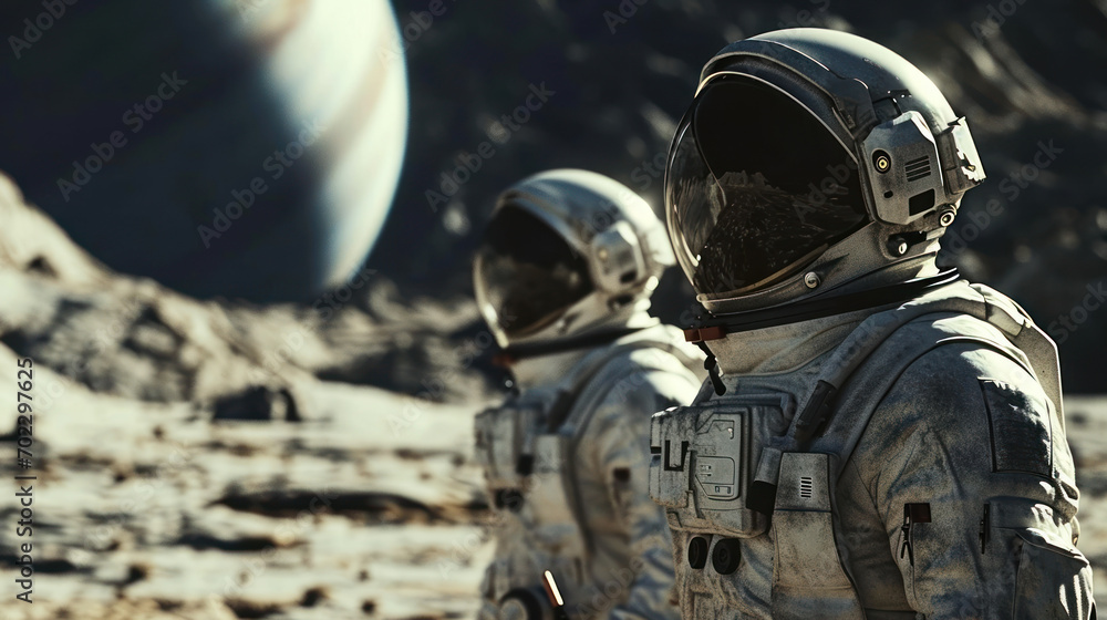 Two researchers on the surface of Jupiter Two researchers on the surface of Jupiter