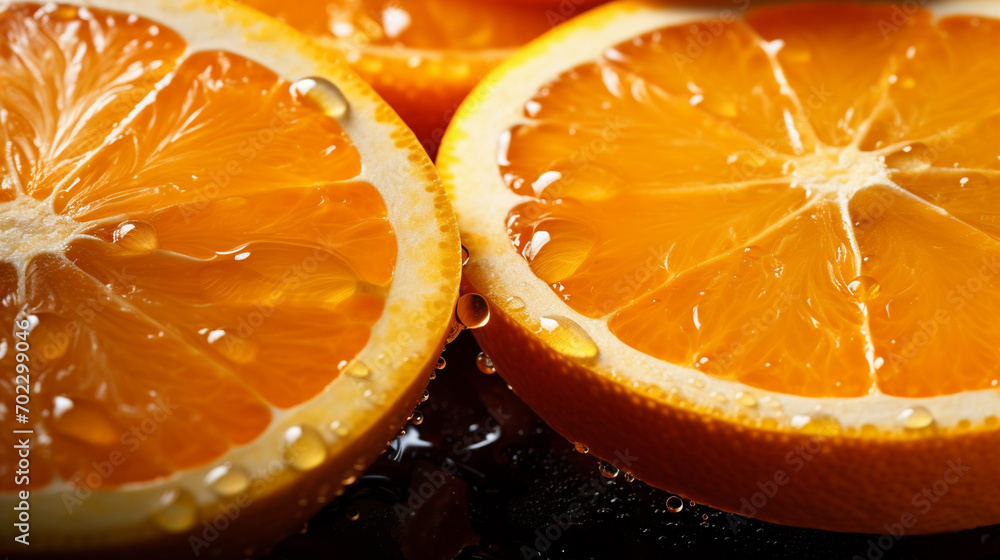 of an orange in water drops of an orange in water drops