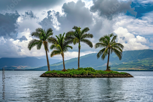 beach with palm trees © Astanna Media