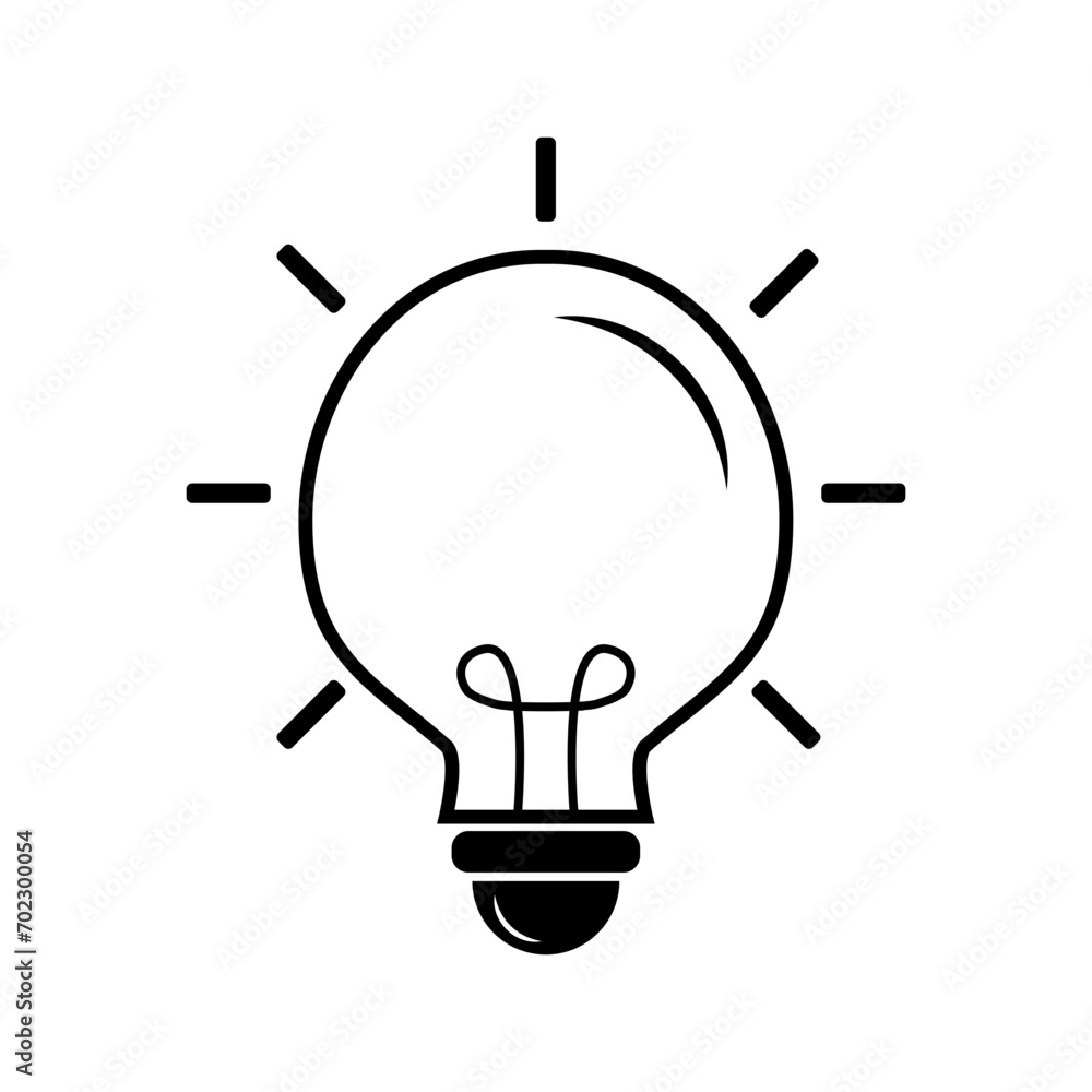 Light bulb icon vector. Lamp bulb clip art element ornament decoration concept. Idea innovation energy electrical illustration isolated on white background design Light bulb icon vector. Lamp bulb clip art element ornament decoration concept. Idea innovation energy electrical illustration isolated on white background design