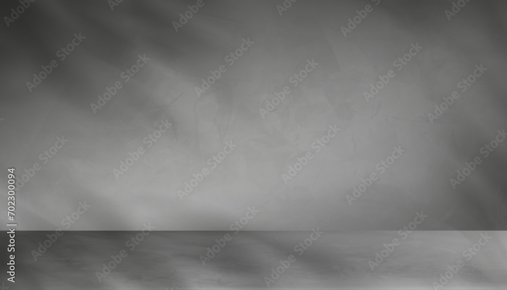 Studio Background Wall Grey Cement with floor ground,Concrete wall texture with light,shadow leaves effect,Vecor 3d Backdrop Empty Room mockup with copy space, Banner for cosmetic product presentation Studio Background Wall Grey Cement with floor ground,Concrete wall texture with light,shadow leaves effect,Vecor 3d Backdrop Empty Room mockup with copy space, Banner for cosmetic product presentation