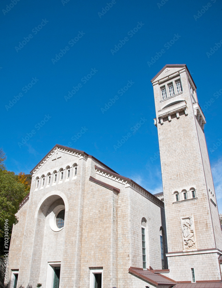 Façade of the Sanctuary of Montevergine in Avellino, Italy.