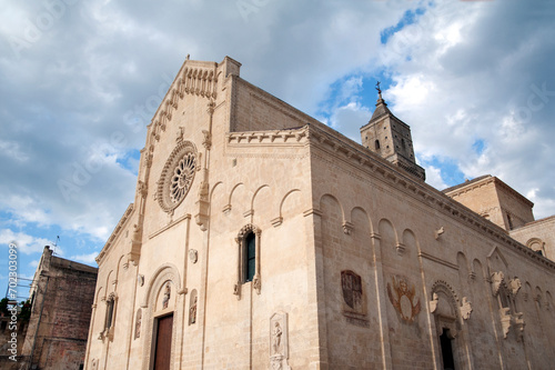 Frontage of the Cathedral Madonna della Bruna of Matera, Italy. 