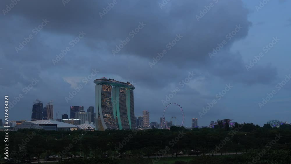 Evening Singapore city in time-lapse. Evening Singapore city in time-lapse.