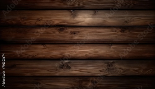 Dark brown wooden plank background, wallpaper. Old grunge dark textured