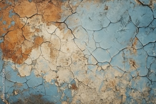 Grunge color texture  blue and brown color  old cracked surface.