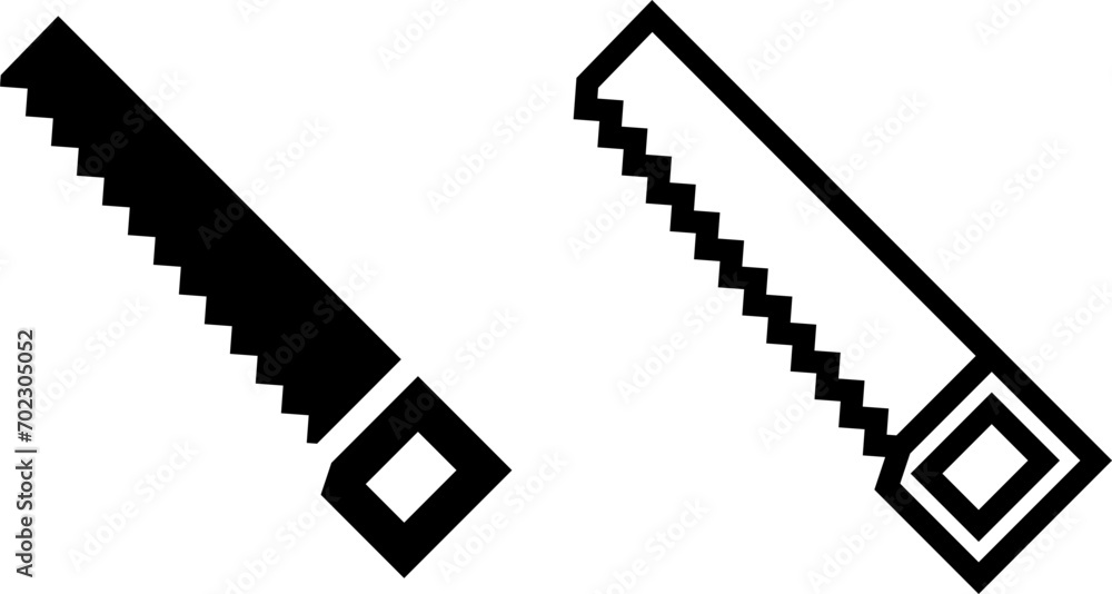 hand saw icon, sign, or symbol in glyph and line style isolated on transparent background. Vector illustration hand saw icon, sign, or symbol in glyph and line style isolated on transparent background. Vector illustration