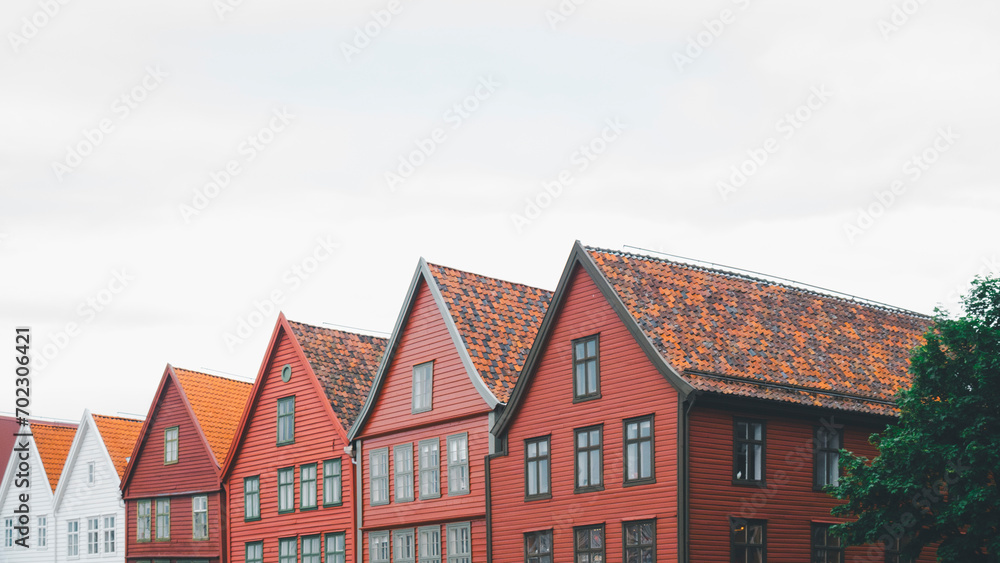 View of the city and the houses of Norway.