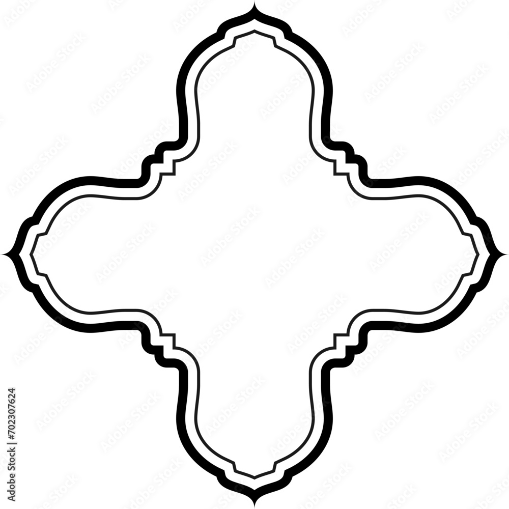 Islamic Amblem Design double lines Black Stroke silhouettes Design pictogram symbol visual illustration Islamic Amblem Design double lines Black Stroke silhouettes Design pictogram symbol visual illustration