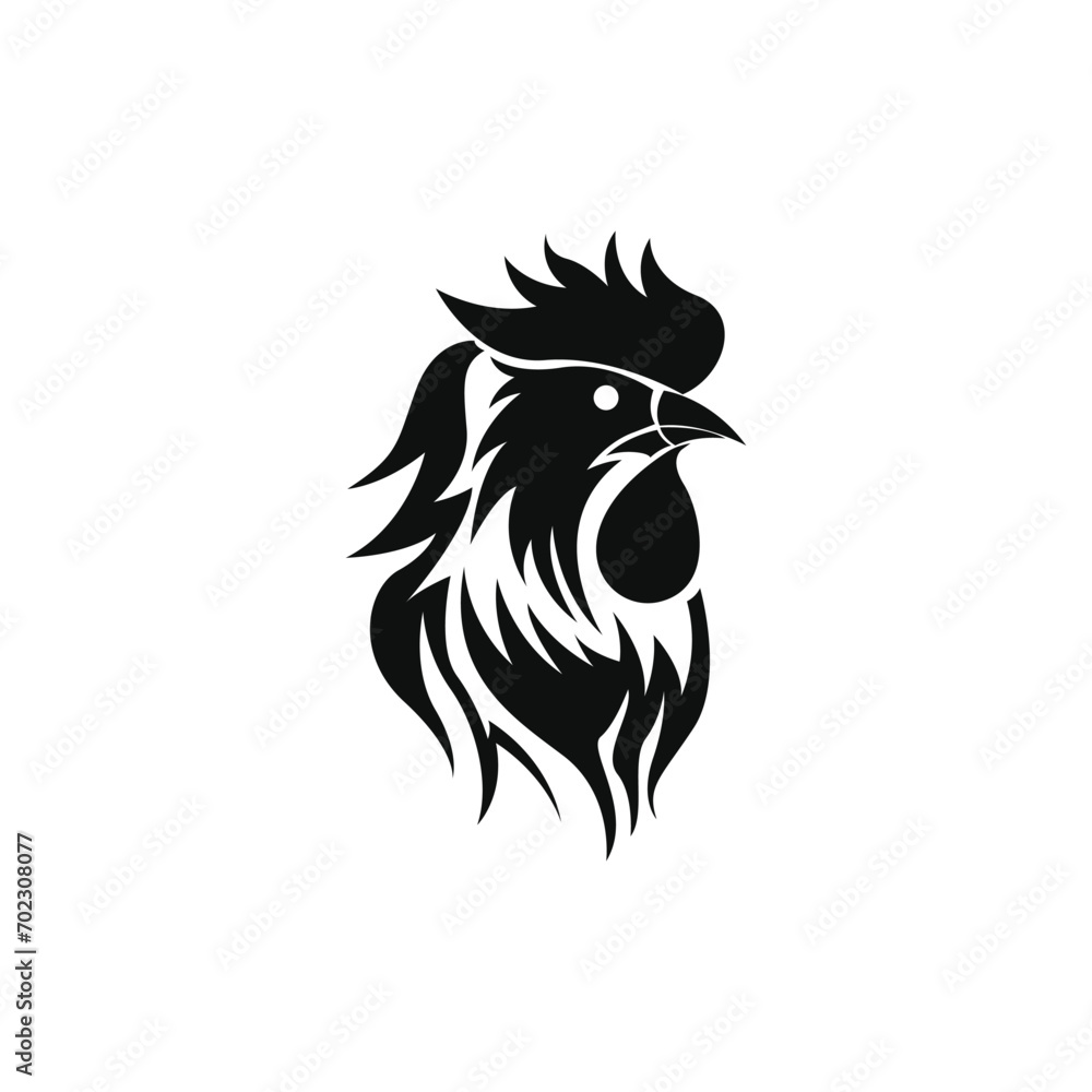 Fototapeta premium Rooster head logo design vector template 