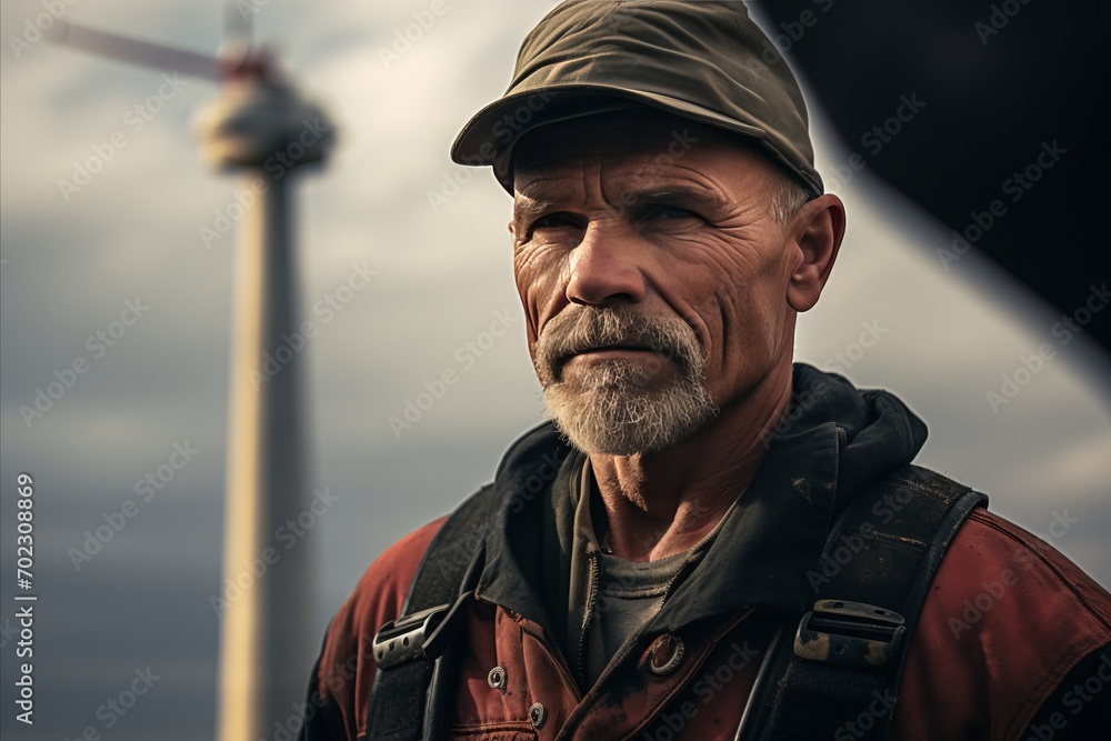 portrait of old skilled maintenance engineer, technician. bearded professional worker portrait of old skilled maintenance engineer, technician. bearded professional worker