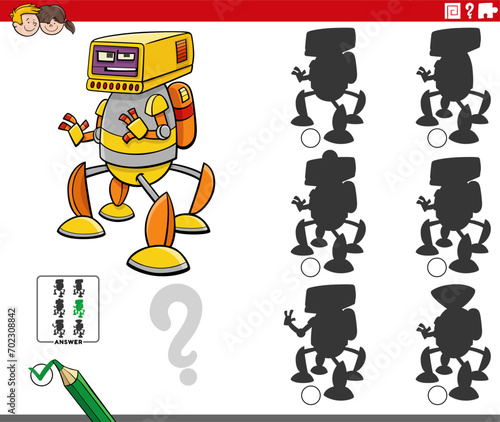 shadow activity game with cartoon robot fantasy character