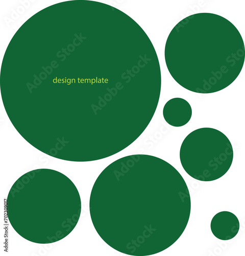 Design-template new year green circles on white background. Design constructor. Vector isolated. Abstraction illustration.