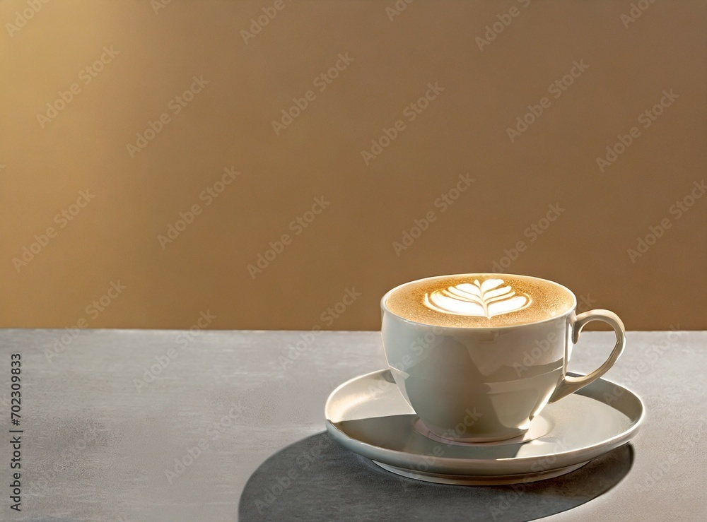 Obraz premium Cappuccino cup with copy space for text/design