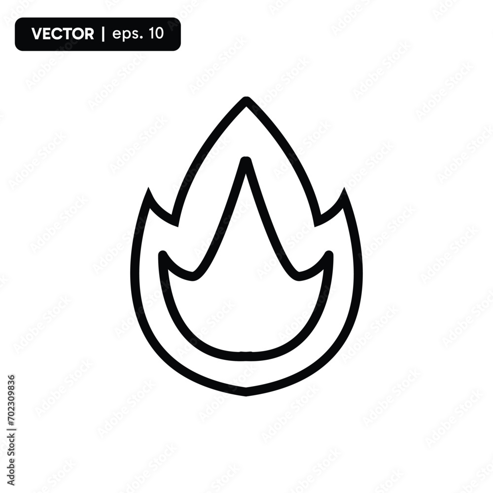 Flame line icon vector design template with editable stroke. vector eps 10 Flame line icon vector design template with editable stroke. vector eps 10