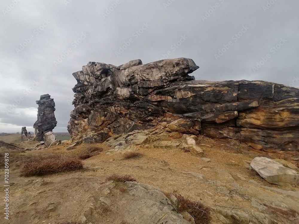 Mystische Felsen der Teufelsmauer im Harz - Weddersleben, Deutschland