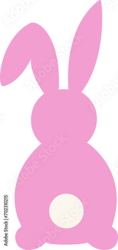 Cute bunny back vector photo