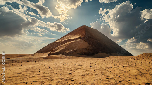 Bent Pyramid at Dahshur  capturing both the bright desert sun and the deep shadows of the structure