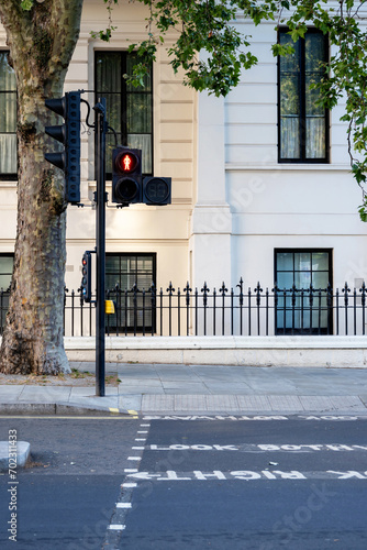 Pedestrian crossing with a red light