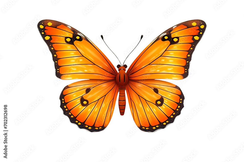 3d illustration of an orange butterfly 3d illustration of an orange butterfly