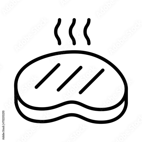 Meat steak line icon