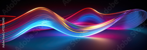 Colorful abstract 3D waves of fluid neon liquid  photo