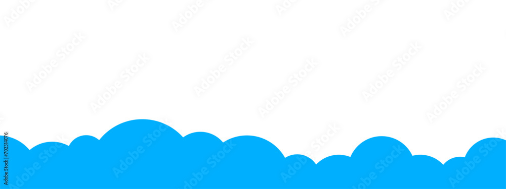Cloud simple border. Modern divider for bottom of the web site	 page