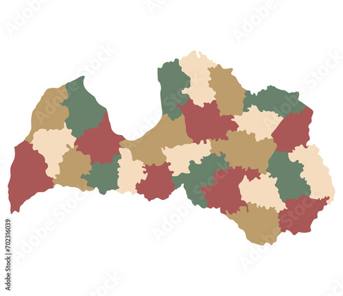Latvia map. Map of Latvia in administrative regions