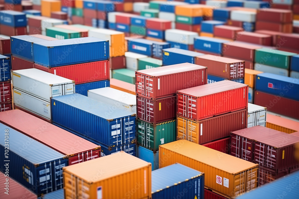 Import-export containers. Background for business logistics and cargo ship transport Import-export containers. Background for business logistics and cargo ship transport