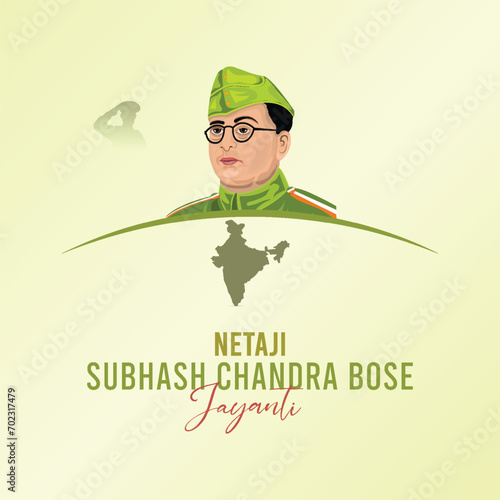 Subhas, Chandra, Bose, poster, 23rd January Vector post, story, banner, card, freedom. Netaji Subhas Chandra Bose Jayanti means Subhas Chandra Bose Birthday.
