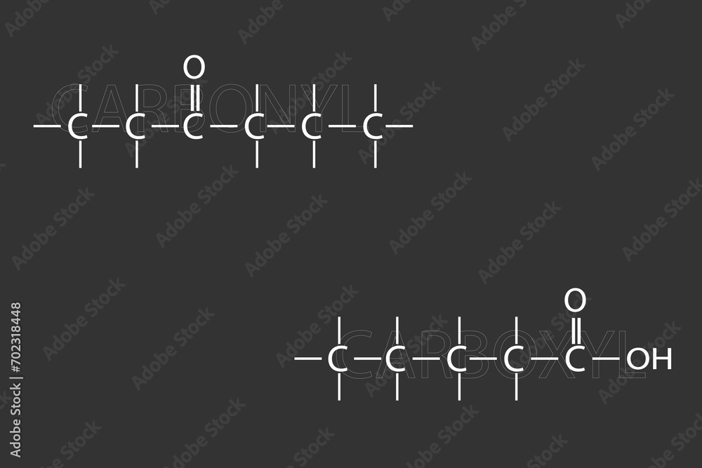 Obraz premium Carbonyl or carboxyl molecular skeletal chemical formula