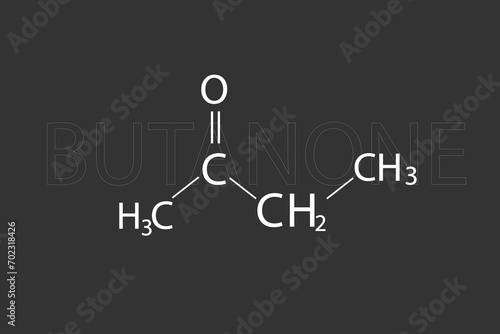 Butanone molecular skeletal chemical formula