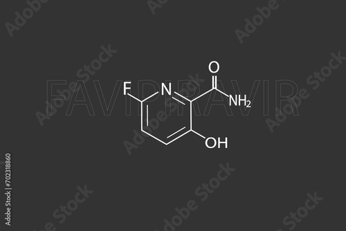 Favipiravir molecular skeletal chemical formula photo