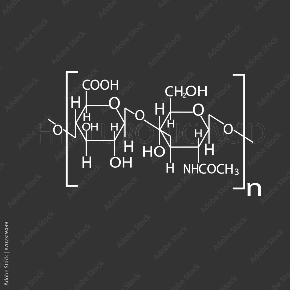 Hyaluronic acid molecular skeletal chemical formula