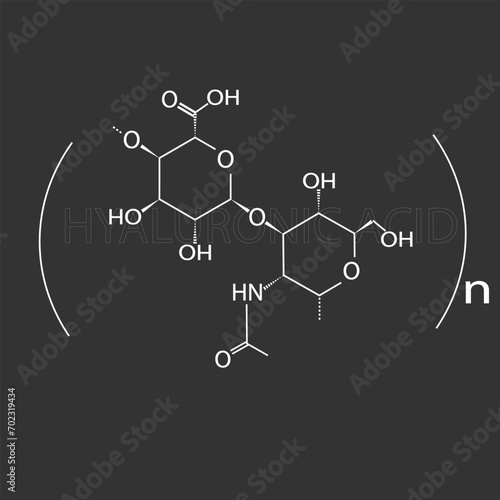Hyaluronic acid molecular skeletal chemical formula