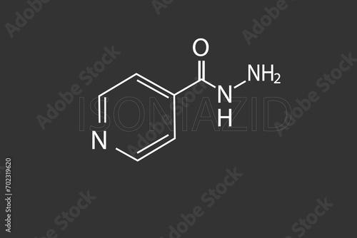 Isoniazid molecular skeletal chemical formula photo