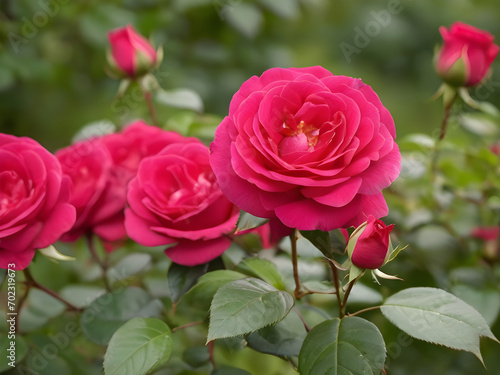 pink roses in garden