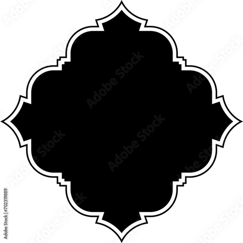 Islamic Amblem Design Glyph with outline Black Filled silhouettes Design pictogram symbol visual illustration