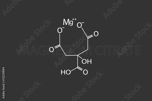 Magnesium citrate molecular skeletal chemical formula