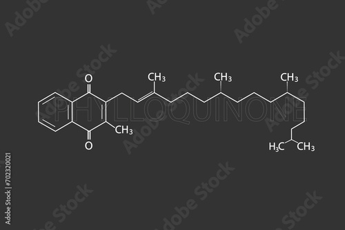 Phyloqiuinone molecular skeletal chemical formula