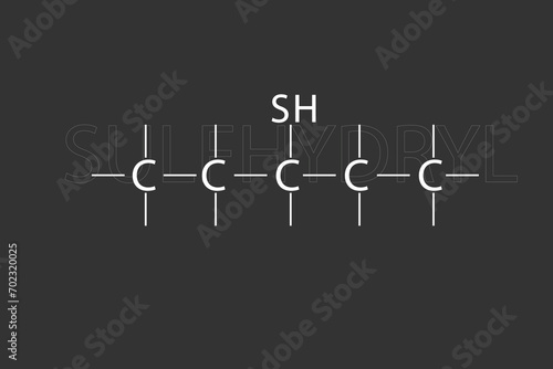 Sulfhydryl molecular skeletal chemical formula