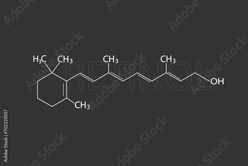Retinol molecular skeletal chemical formula