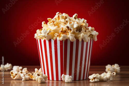 Popcorn box on a red background